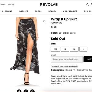 Flynn Skye - Wrap It Up Maxi Skirt - Color Sunflower Nights - Size L Large